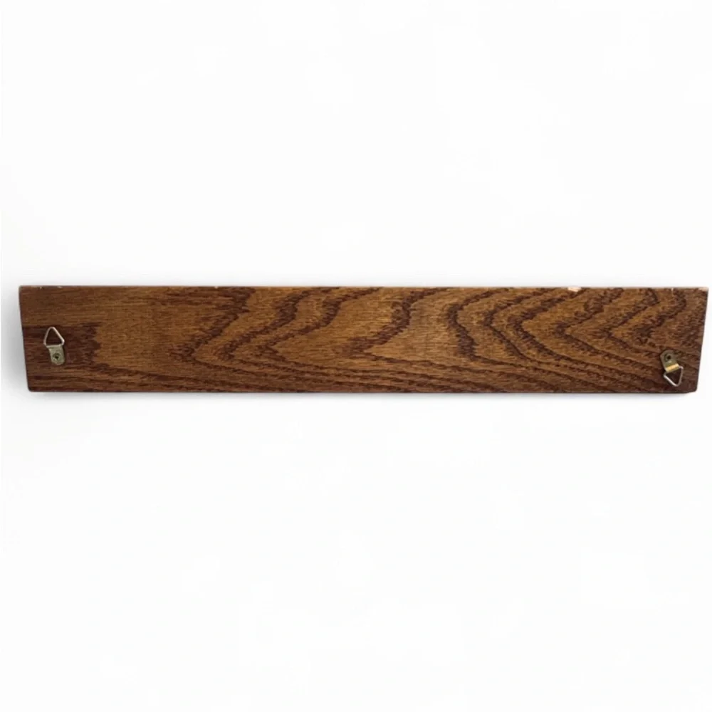 Vintage Wooden Wall Coat Rack Hand Painted Apple Checker Farmhouse Cottagecore